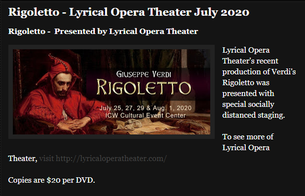 Rigoletto 2020 DVD